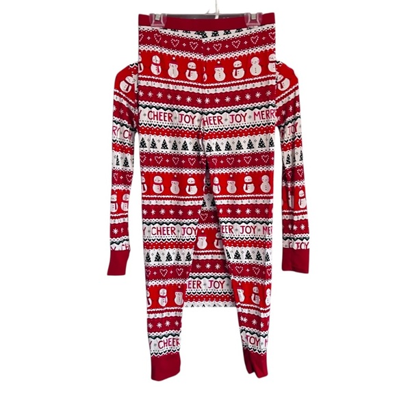 Little Sleepies Fair Isle Festive Holiday Pajamas Size 12/14 - Picture 4 of 10
